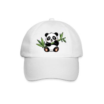 Panda heureux avec bambou - Casquette classique - blanc/blanc - Devant
