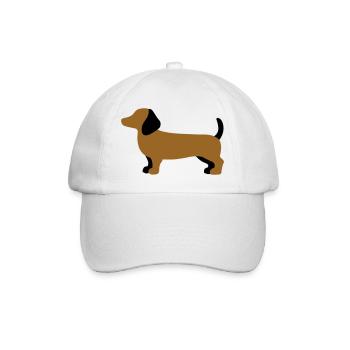 Dachshund Silhouette – Minimalist Dog Design - Baseball Cap - white/white - Front