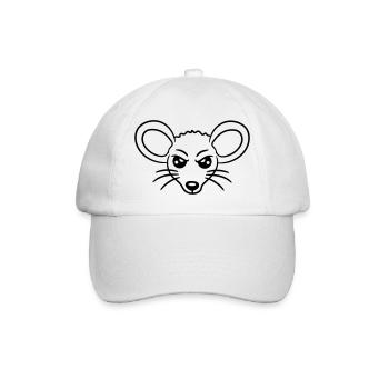 Mouse looks angry angry frustrated angry aggressive - Baseball Cap - white/white - Front
