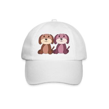 Two Dogs Young Girl - Baseball Cap - white/white - Front