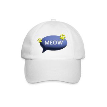 meow cat cute catlove 3d - Baseballkappe - Weiß/Weiß - Vorne