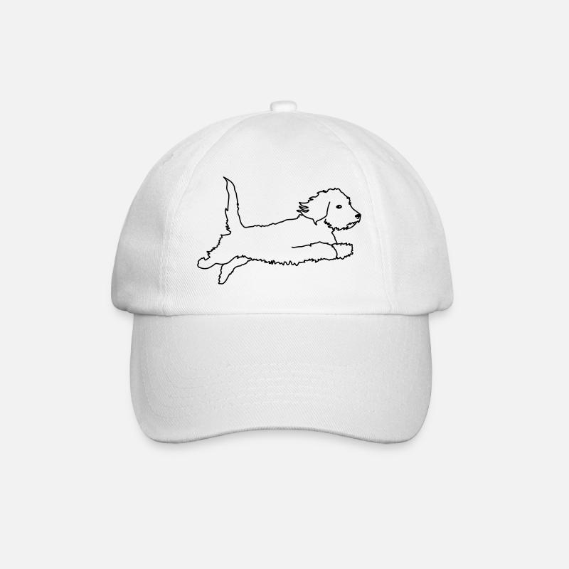 Teckel à poil dur volant - Casquette classique - blanc/blanc