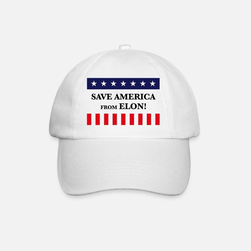 Save America From Elon! (USA) - Baseballkappe - Weiß/Weiß