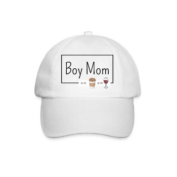 Boy Mom - Baseballkappe - Weiß/Weiß - Vorne