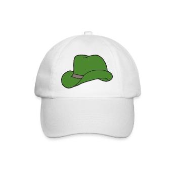 hat green - Baseball Cap - white/white - Front