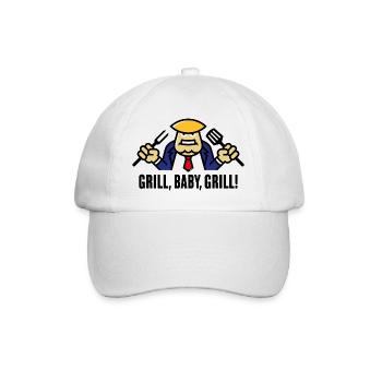 Donald  – Grill, Baby, Grill! (Barbecue POS) - Baseball Cap - white/white - Front