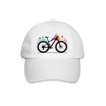 Rainbow MTB Silhouette - Baseball Cap - white/white - Front