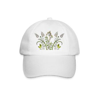 Blumen - Baseballkappe - Weiß/Weiß - Vorne