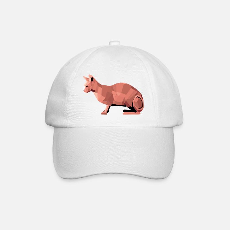 Sphynx Low Poly Cat – Design géométrique - Casquette classique - blanc/blanc