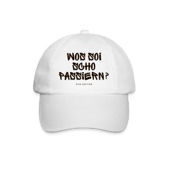 Was soi scho passiern? - Baseballkappe - Weiß/Weiß - Vorne