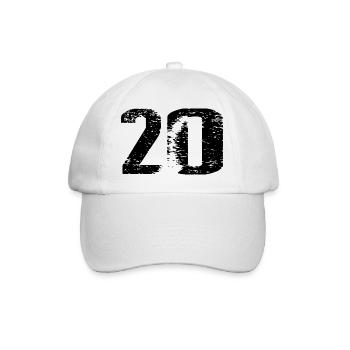 20 Zahl Trikot - Baseballkappe - Weiß/Weiß - Vorne