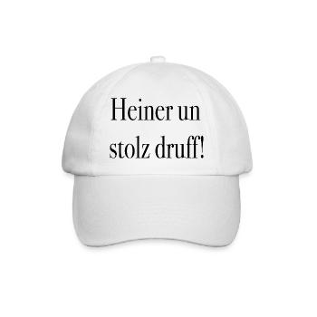 Heiner un stolz druff ! - Baseballkappe - Weiß/Weiß - Vorne