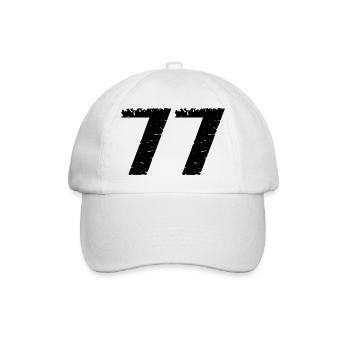 77 Zahl Trikot - Baseballkappe - Weiß/Weiß - Vorne