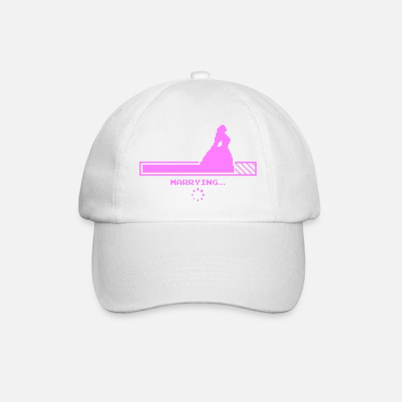 Hochzeits-Countdown-Design - Baseballkappe - Weiß/Weiß