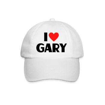 J'aime Gary Red Heart Love Fan Gift - Casquette classique - blanc/blanc - Devant