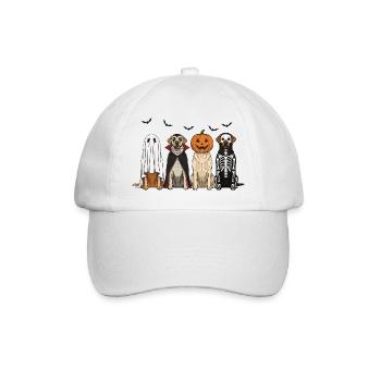 Halloween dogs with pumpkin lantern, Labrador - Baseball Cap - white/white - Front