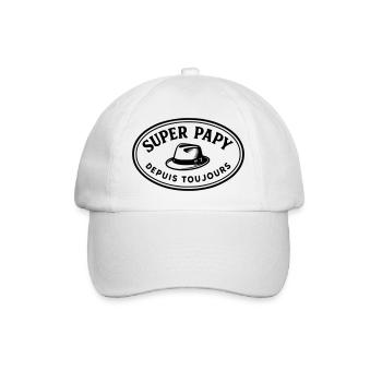 Super Papy depuis toujours - Casquette classique - blanc/blanc - Devant