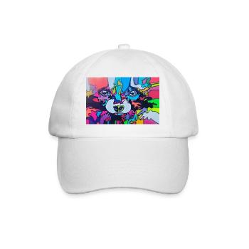 Colorful raccoon - Baseball Cap - white/white - Front