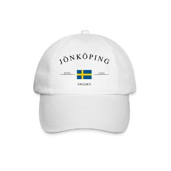 Jönköping Schweden – Urlaub Souvenir & Geschenk - Baseballkappe - Weiß/Weiß - Vorne