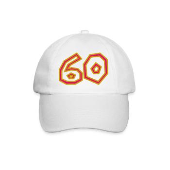 60. 60 JAHRE. 60-JÄHRIGES JUBILÄUM. 60. GEBURTSTAG. - Baseballkappe - Weiß/Weiß - Vorne