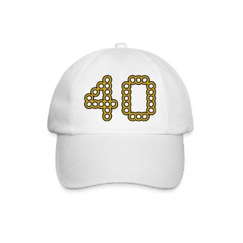 40. 40 ANS. 40e ANNIVERSAIRE. ANNIVERSAIRE 40 ANS. - Casquette classique - blanc/blanc - Devant