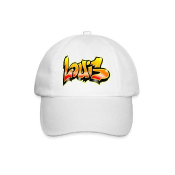 Louis Graffiti Gelb Rot - Baseballkappe - Weiß/Weiß - Vorne