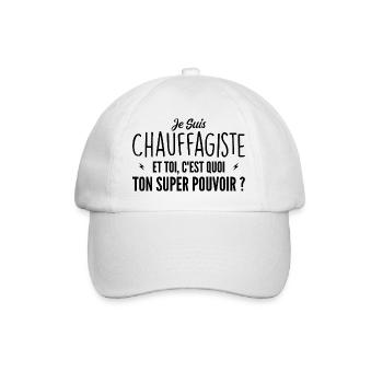 I am a heating engineer. What's your superpower? - Baseball Cap - white/white - Front