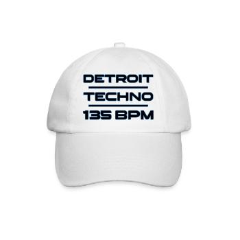 Detroit Techno 135 BPM - Baseball Cap - white/white - Front