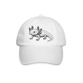 Axolotl Linienstil – schwarz - Baseballkappe - Weiß/Weiß - Vorne