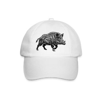 Cadeau de sanglier amusant pour la chasse au chasseur - Casquette classique - blanc/blanc - Devant