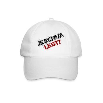 Jeschua lebt schwarz-rot - Baseballkappe - Weiß/Weiß - Vorne