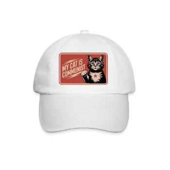 Mon chat est communiste - Drôle de Chat PropagandeT-Shirt - Casquette classique - blanc/blanc - Devant