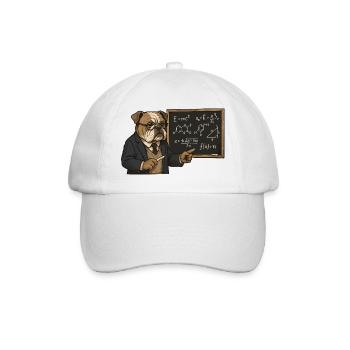 Professor Bulldog Teaching Math Science Chalkboard - Baseball Cap - white/white - Front