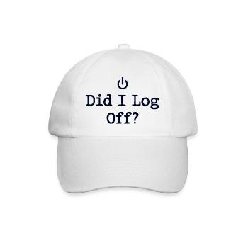 Did I Log Off? Abgemeldet Power-Symbol - Baseballkappe - Weiß/Weiß - Vorne