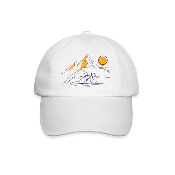 Bike Mountain Sun - Baseball Cap - white/white - Front