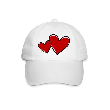 Coeurs Symbole Amour - Casquette classique - blanc/blanc - Devant