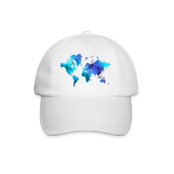 World Map Blue Dreams - Baseball Cap - white/white - Front