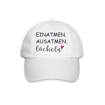 Inhale Exhale Smile Sayings Statement - Baseball Cap - white/white - Front