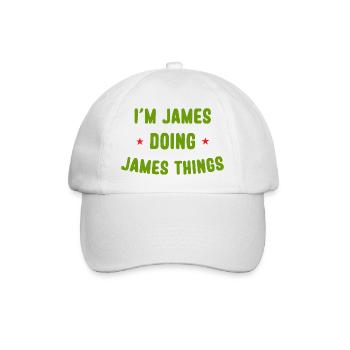 Je suis James qui fait des choses drôles de James - Casquette classique - blanc/blanc - Devant