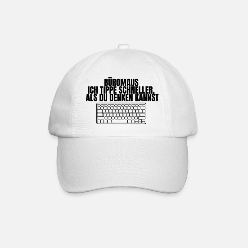 Office Mouse Design - Baseball Cap - white/white