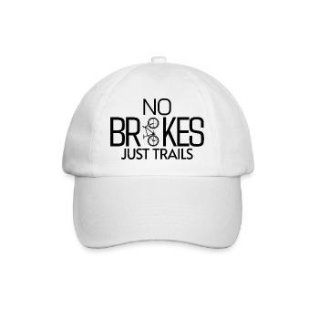 NO BRAKES JUST TRAILS - Baseball Cap - white/white - Front
