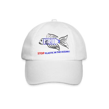 Fisch und Plastik - Baseballkappe - Weiß/Weiß - Vorne