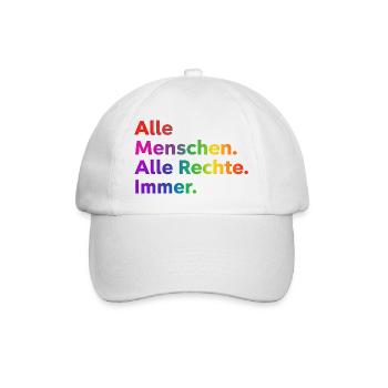 All People All Rights Always Statement - Baseball Cap - white/white - Front