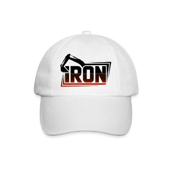 Crimson Gradient Bold Wordmark with Frame - Baseball Cap - white/white - Front