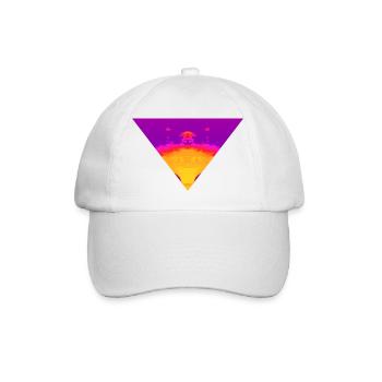 Neon Vortex, Cyber Sunset - Baseballkappe - Weiß/Weiß - Vorne