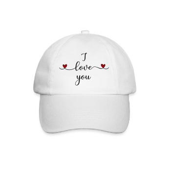 Ich liebe Dich - Baseballkappe - Weiß/Weiß - Vorne