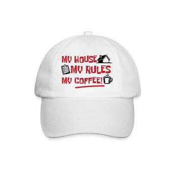 My house, my rules, my coffee - Baseball Cap - white/white - Front