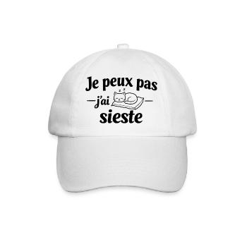 I can't I took a nap – Humor relaxing relax - Baseball Cap - white/white - Front