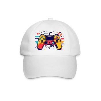 Farbiger Spielcontroller Gaming Popkunst Motiv - Baseballkappe - Weiß/Weiß - Vorne