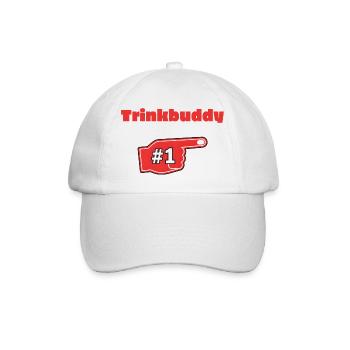 Trinkbuddy #1 - Baseballkappe - Weiß/Weiß - Vorne